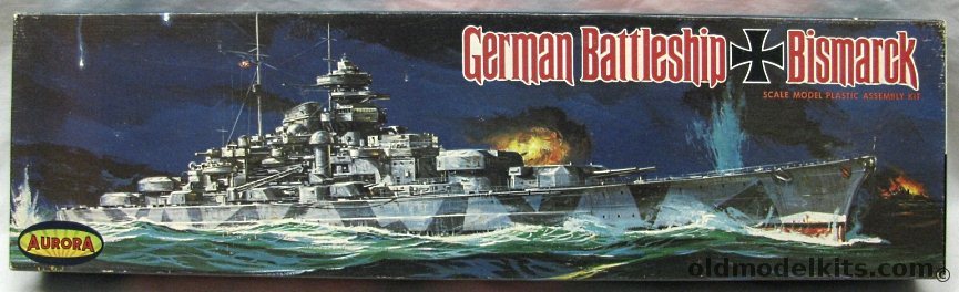 Aurora 1/600 Bismarck German Battleship, 715-149 plastic model kit